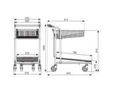 Dviaukščio prekybinio vežimėlio brėžinys