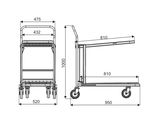 Dviaukštis prekybinis vežimėlis 950×520×1000 mm