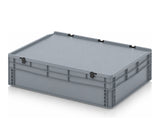 Euro dėžės 800x600x235 mm su atlenkiamu dangčiu 